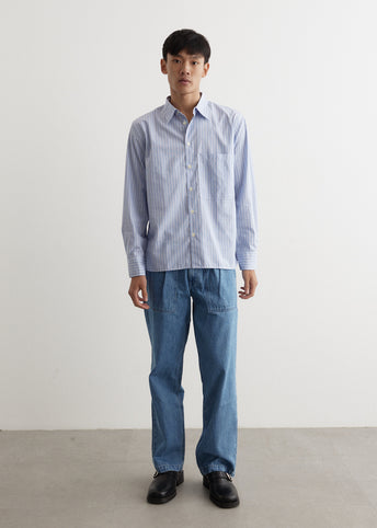 Denim Pleated Fatigue Pants