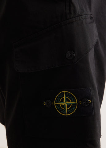 Organic Stretch Cotton Satin Cargo Shorts