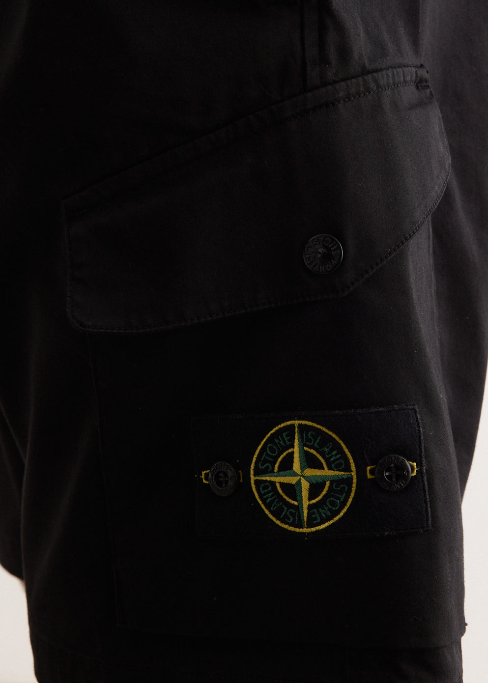 Organic Stretch Cotton Satin Cargo Shorts