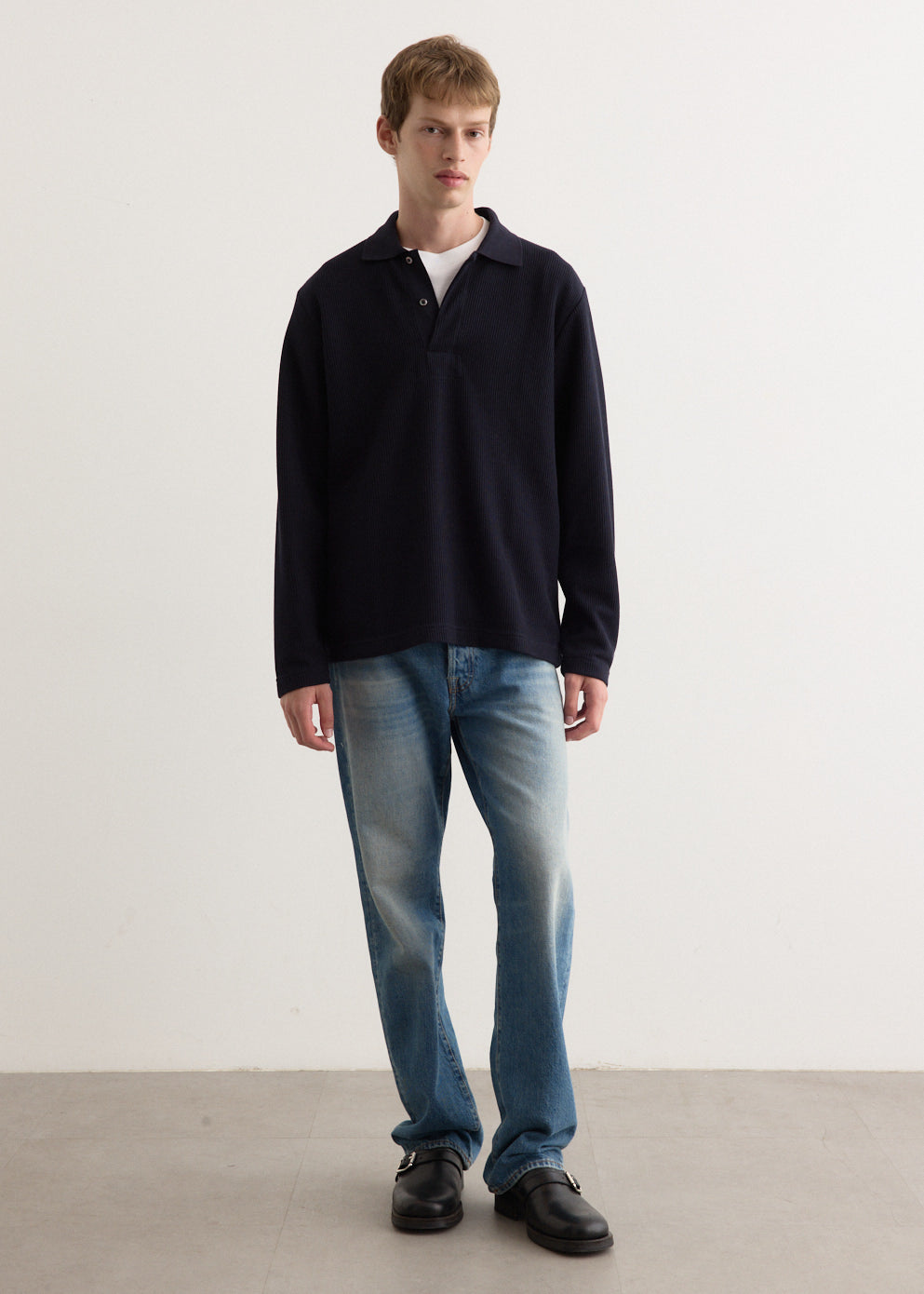 Ruben Double Face Long Sleeve Polo