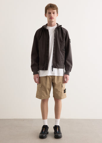 Organic Stretch Cotton Satin Cargo Shorts