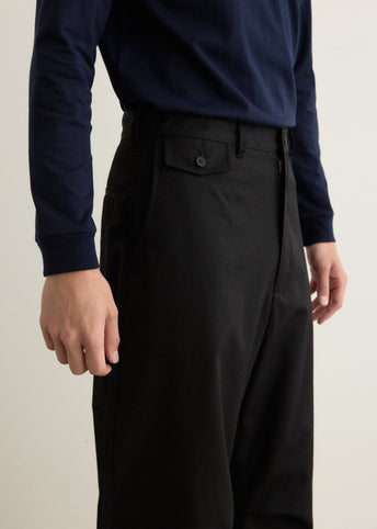 Wool Polyester Twill Wide Pants