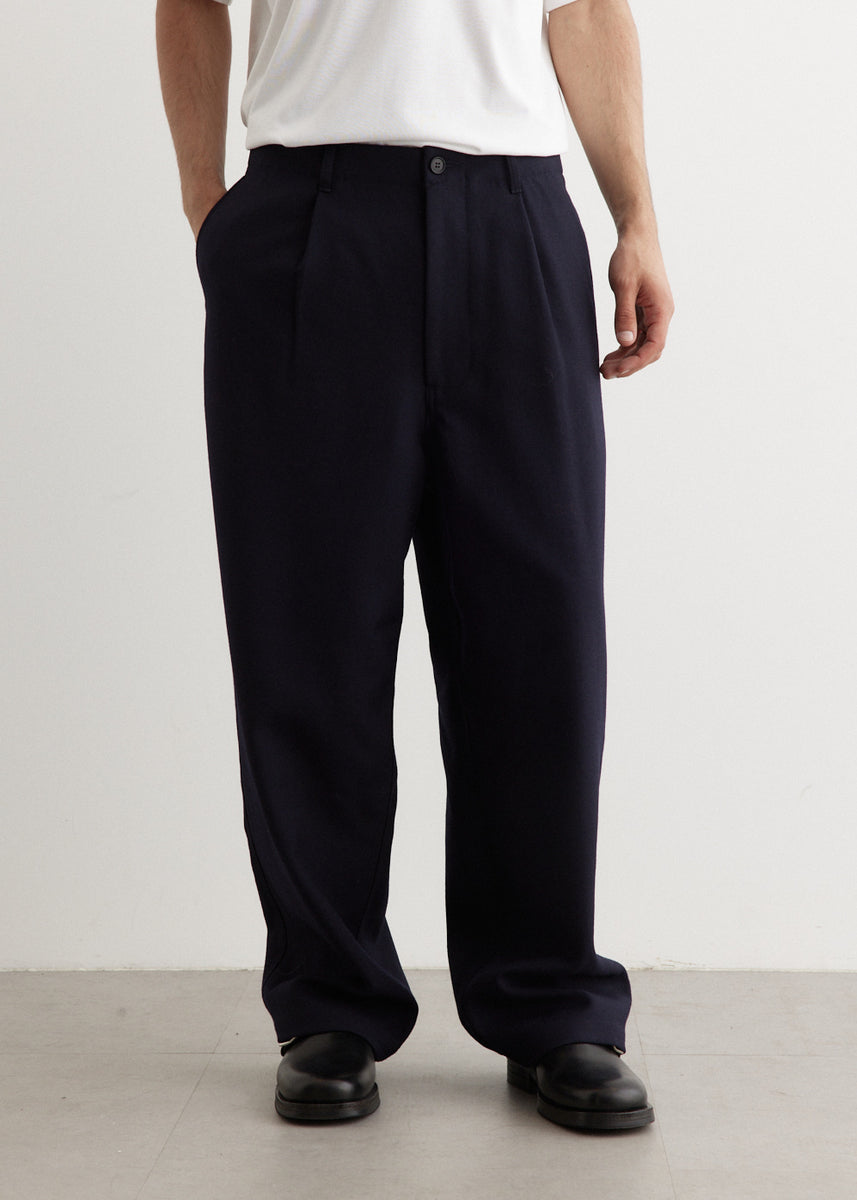 パンツ At last & Co Wool Trousers Navy 32 At Last Co | eBay