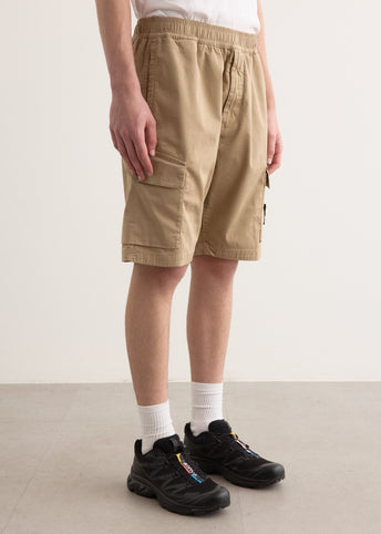 Organic Stretch Cotton Satin Cargo Shorts