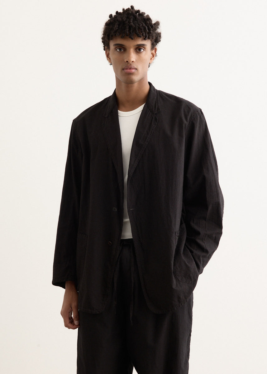 ジャケット・アウター YANTOR 0 Count Khadi Cotton Jacket Black YANTOR 0 Count Khadi Cotton Jacket Black