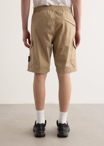 Organic Stretch Cotton Satin Cargo Shorts