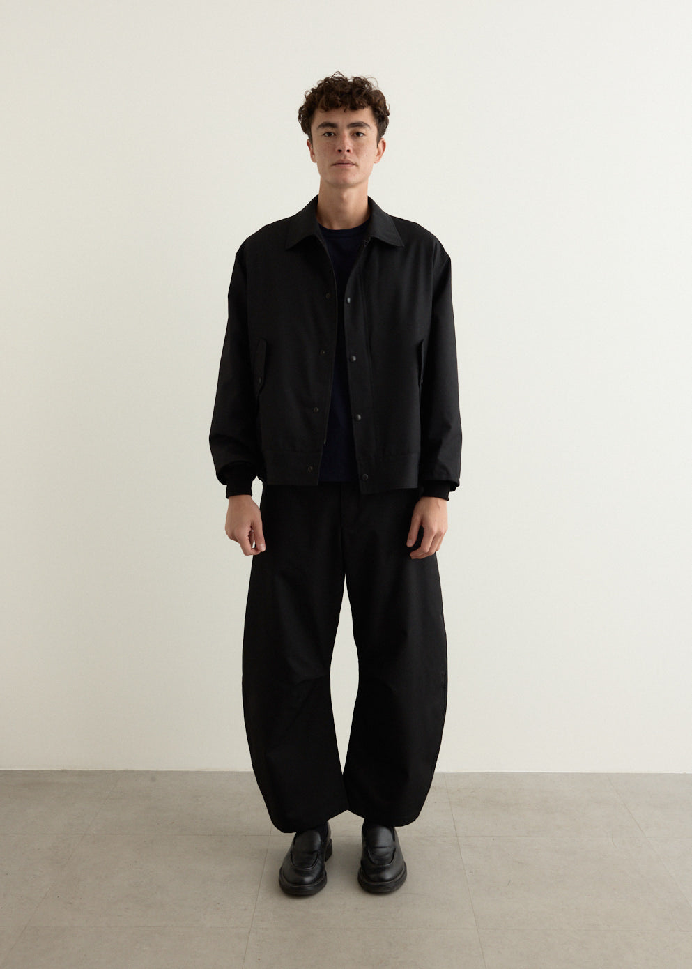 Wool Polyester Twill Wide Pants