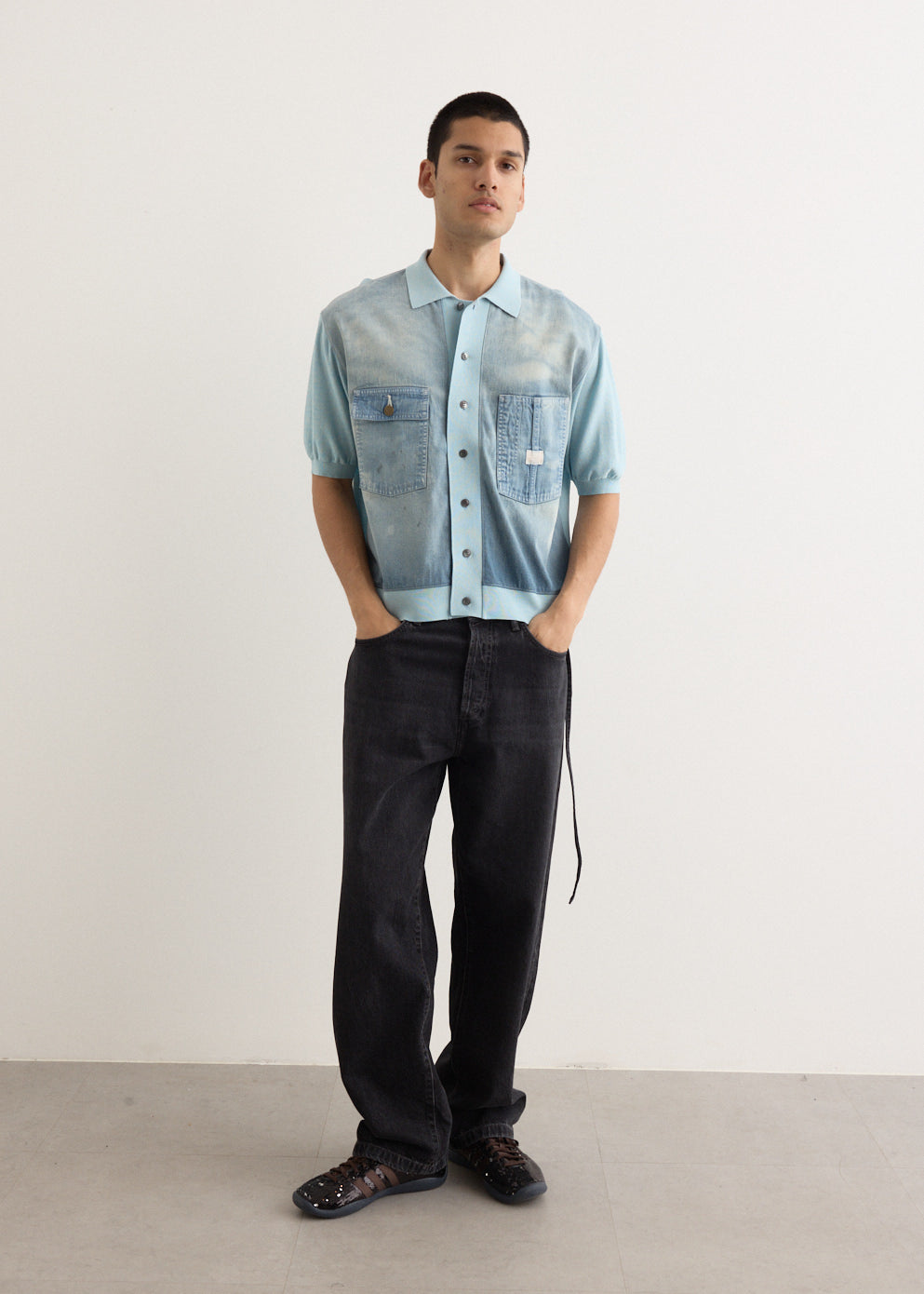 Knit x 8oz Denim Coverall Polo Shirt