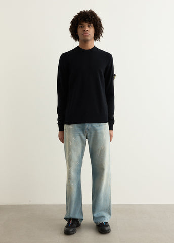 Reverse Stitch Detail Crewneck Knit