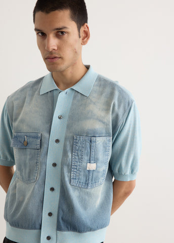 Knit x 8oz Denim Coverall Polo Shirt