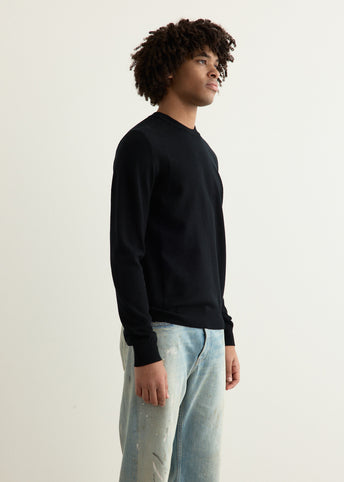 Reverse Stitch Detail Crewneck Knit