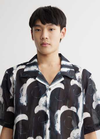 Cotton Voile Camp Collar Shirt