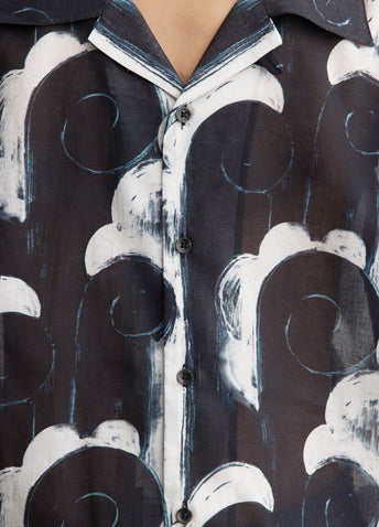 Cotton Voile Camp Collar Shirt