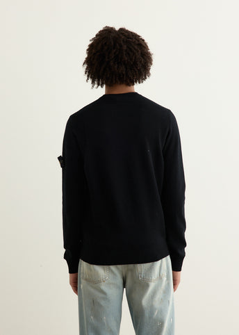 Reverse Stitch Detail Crewneck Knit