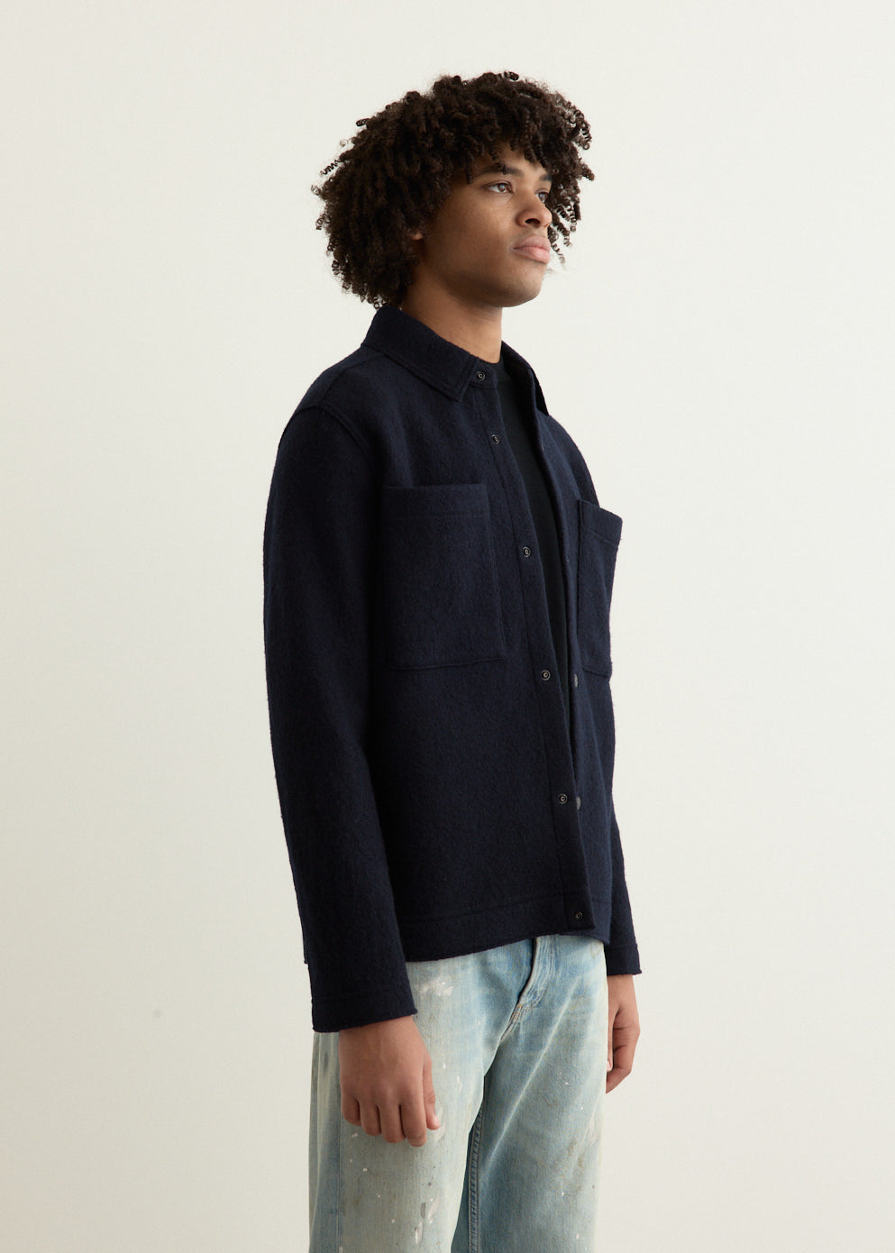 Felted Wool Oversized Shirt Jacket