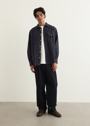 Benn Relaxed Twill Pleated Trousers