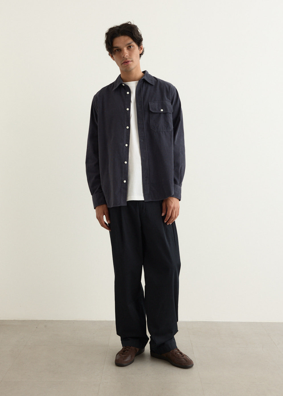 Benn Relaxed Twill Pleated Trousers