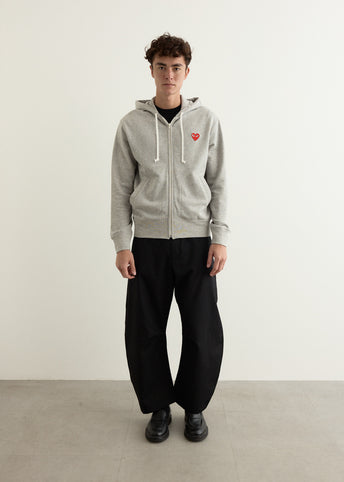 T168 Red Heart Sweatshirt Zip Hoodie