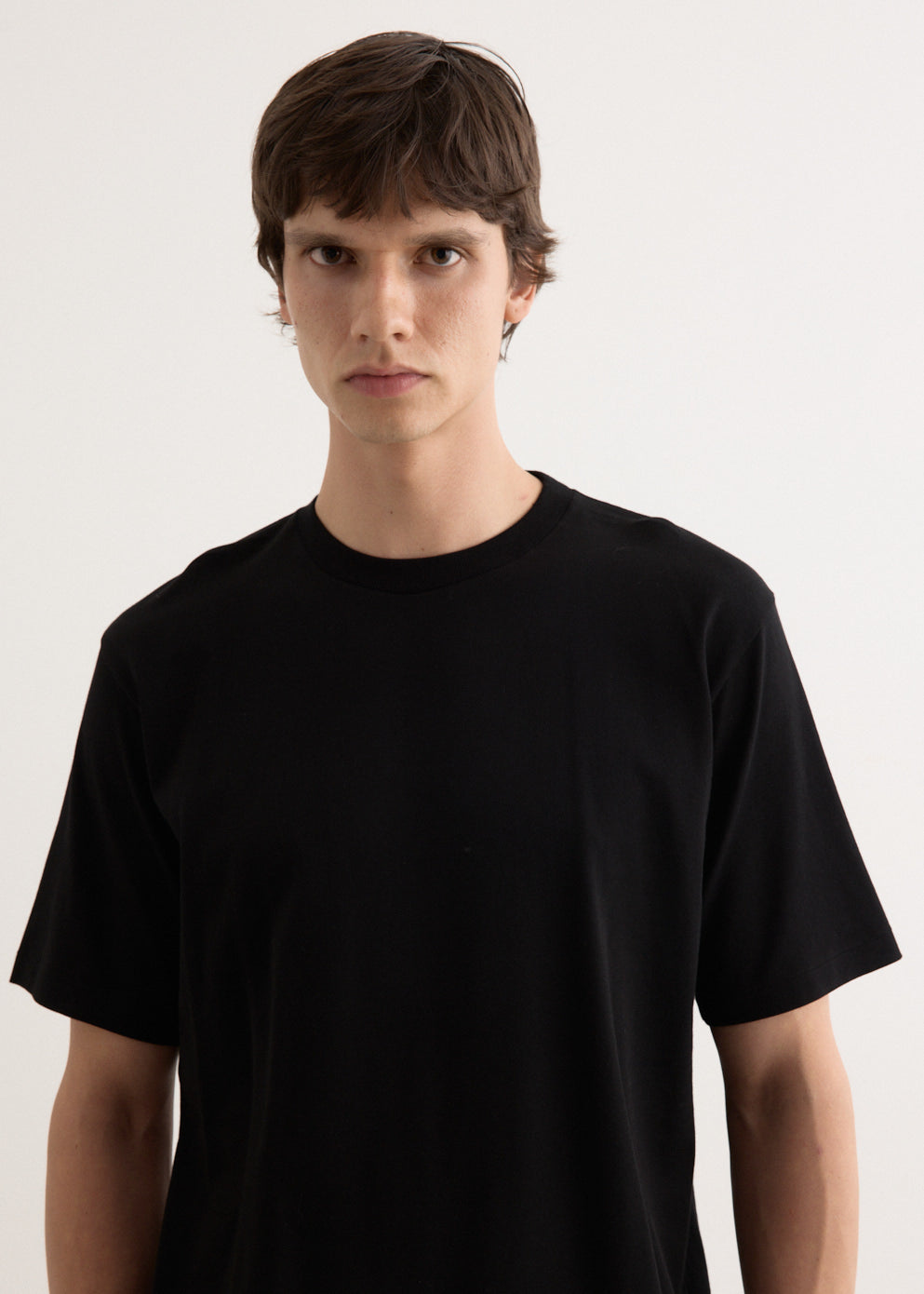 Tシャツ・カットソー AURALEE 25SS Black Luster Plaiting T-Shirt A00P02GT BLACK Feb2021Session17140_TMHILHPS20