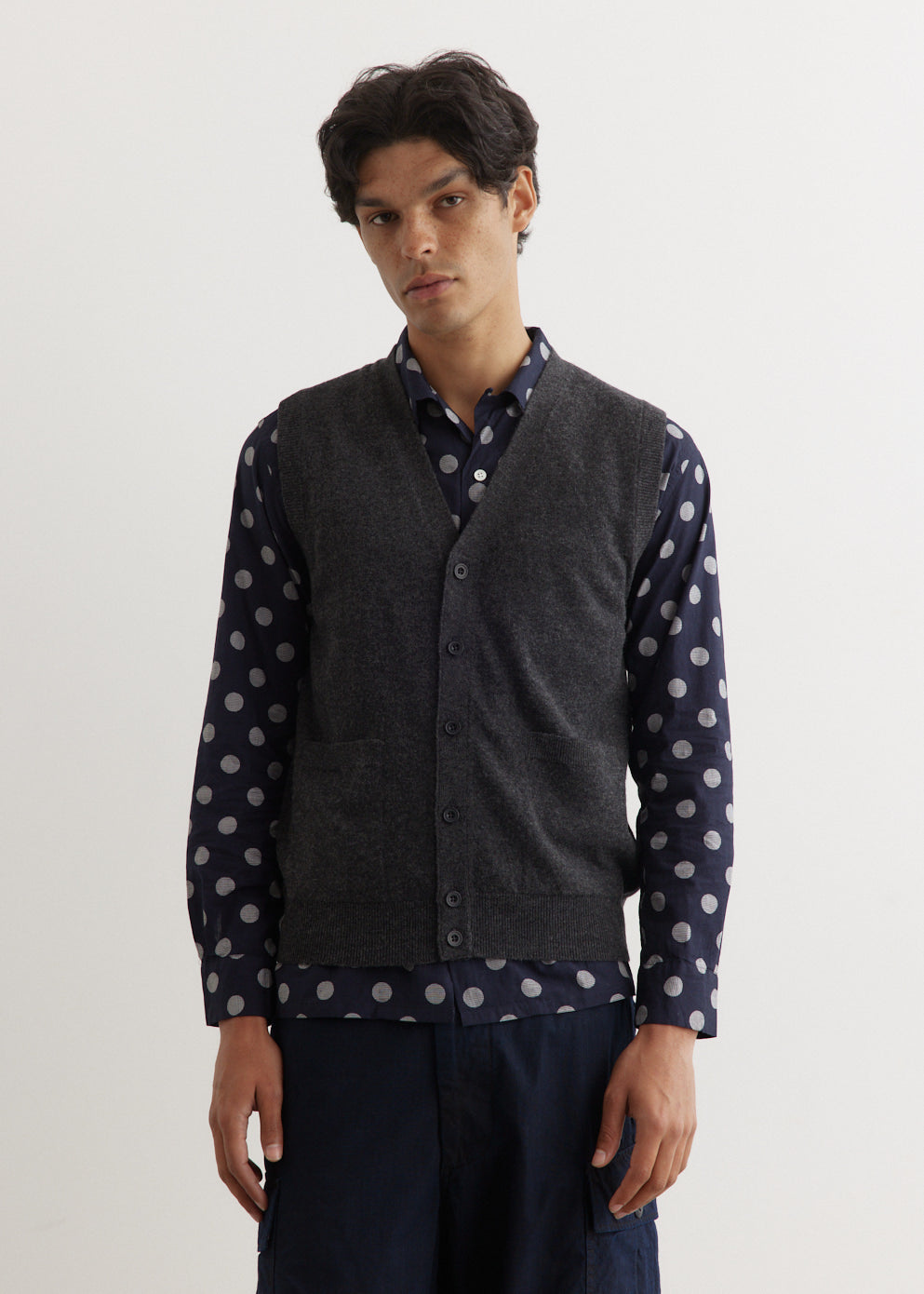 Beams Plus - Solid Button Knit Vest - Vest,Specials : American Fashion Style Bags On Sale Beams Plus - Solid Button Knit Vest - Vest,Specials : American Fashion Style Bags On Sale