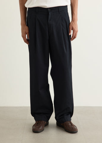 Benn Relaxed Twill Pleated Trousers