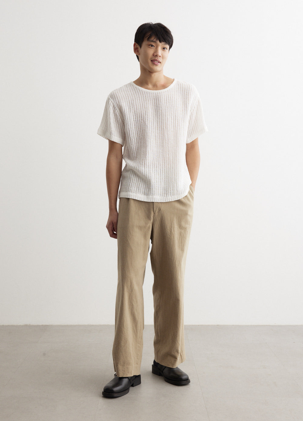 Commas - Sheer Stripe Linen Woven T-Shirt - Tshirt,Specials : American Fashion Style Bags On Sale Commas - Sheer Stripe Linen Woven T-Shirt - Tshirt,Specials : American Fashion Style Bags On Sale