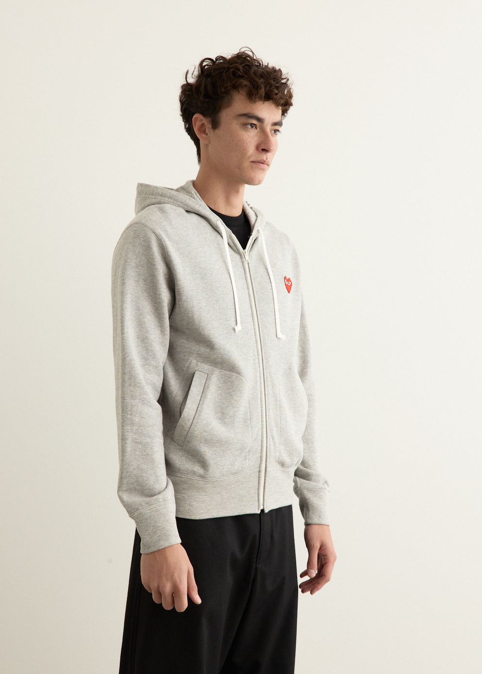 T168 Red Heart Sweatshirt Zip Hoodie