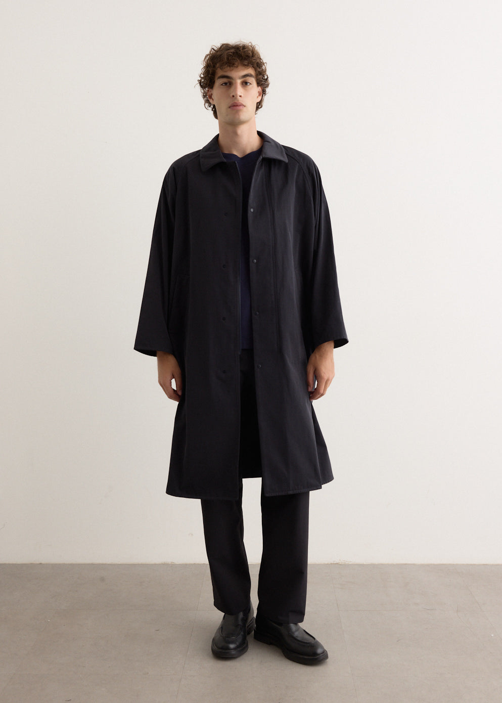 Zip Button Cotton Coat