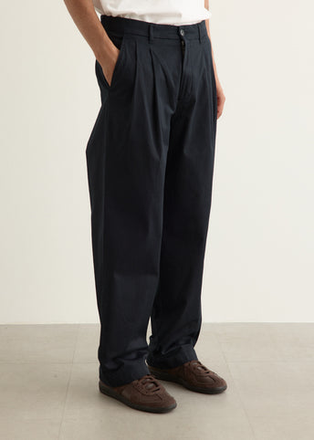 Benn Relaxed Twill Pleated Trousers