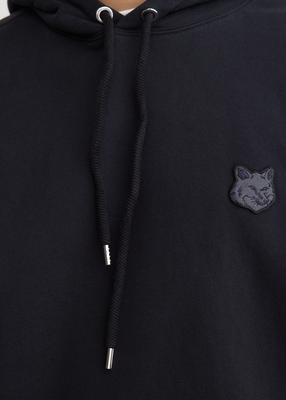 Tonal Fox Head Patch Oversized Hoodie