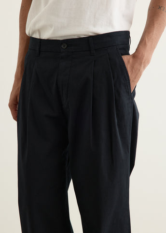 Benn Relaxed Twill Pleated Trousers