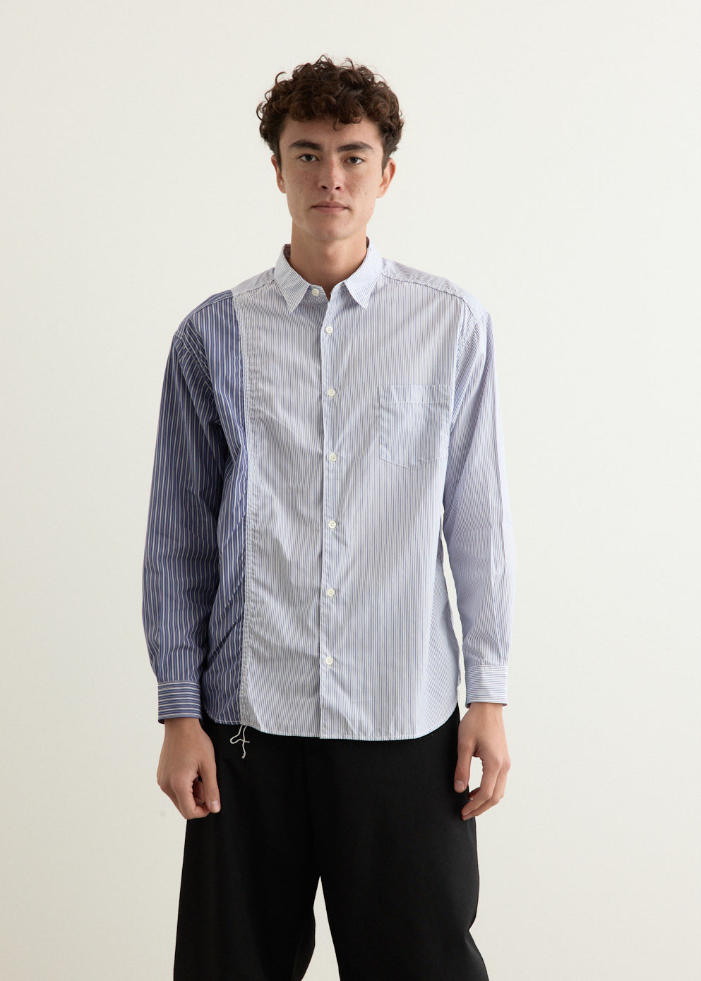 Cotton Stripe Multi Panel Shirt