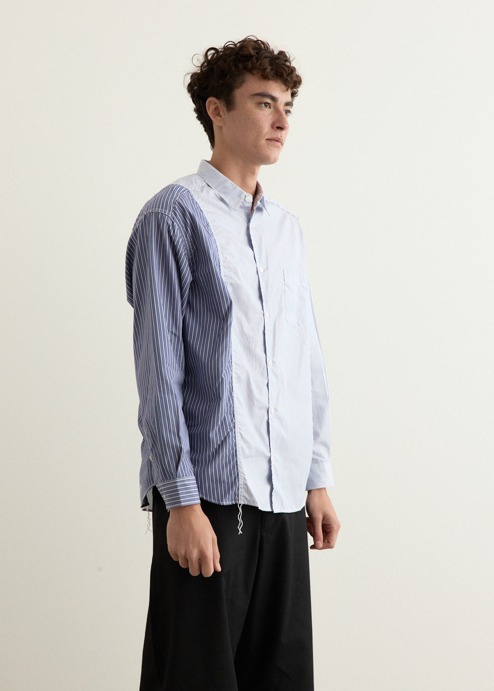 Cotton Stripe Multi Panel Shirt