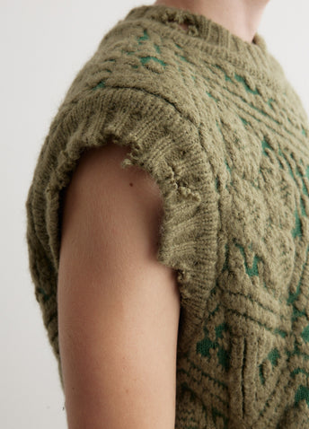 Jacquard Crew-Neck Vest