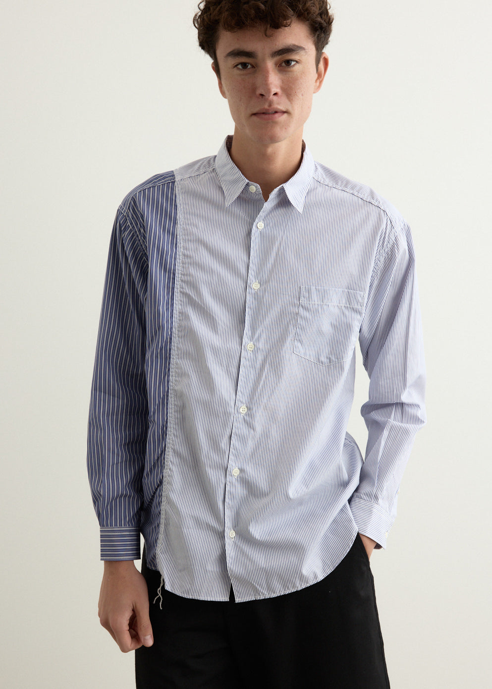 Cotton Stripe Multi Panel Shirt