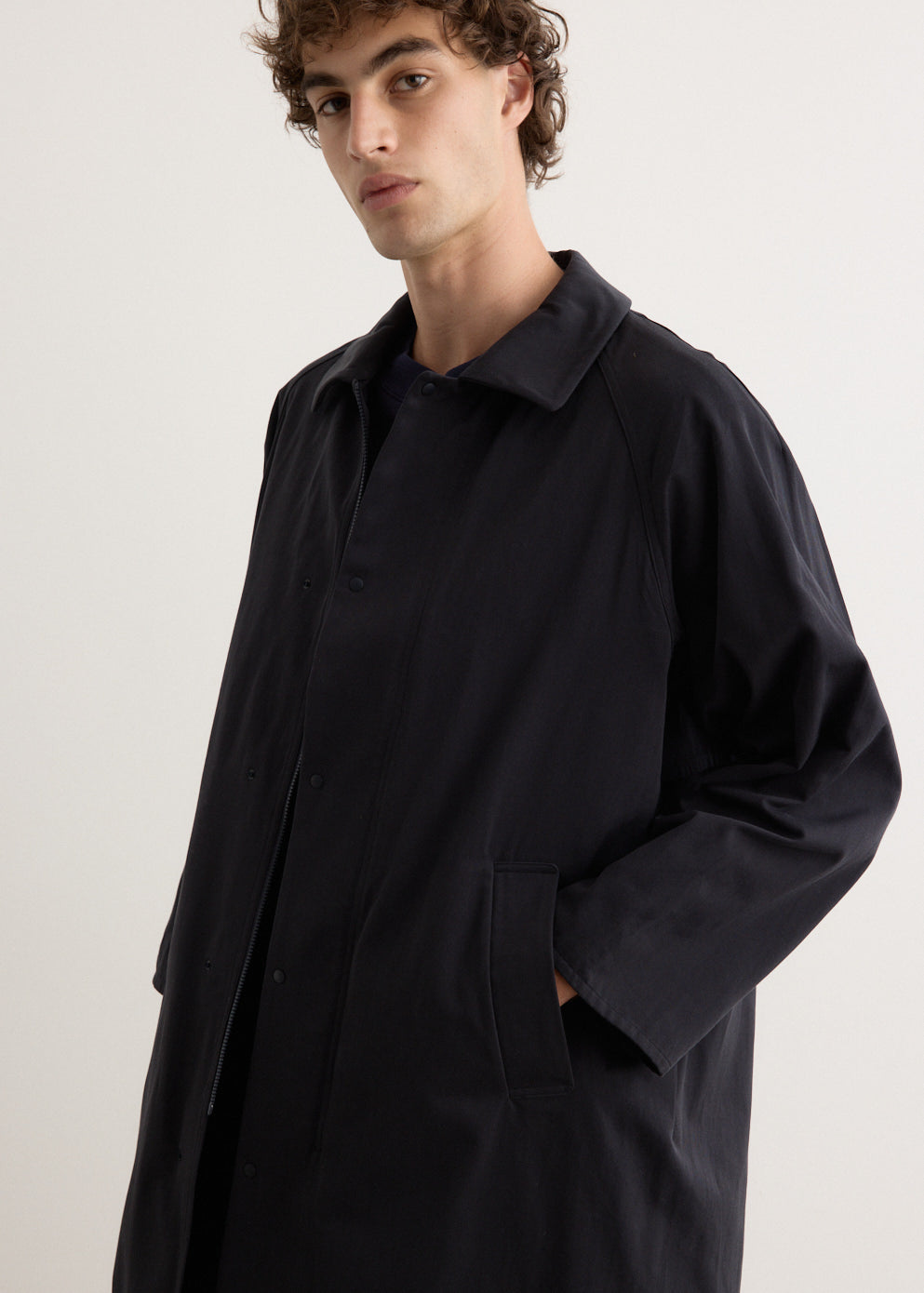 Zip Button Cotton Coat