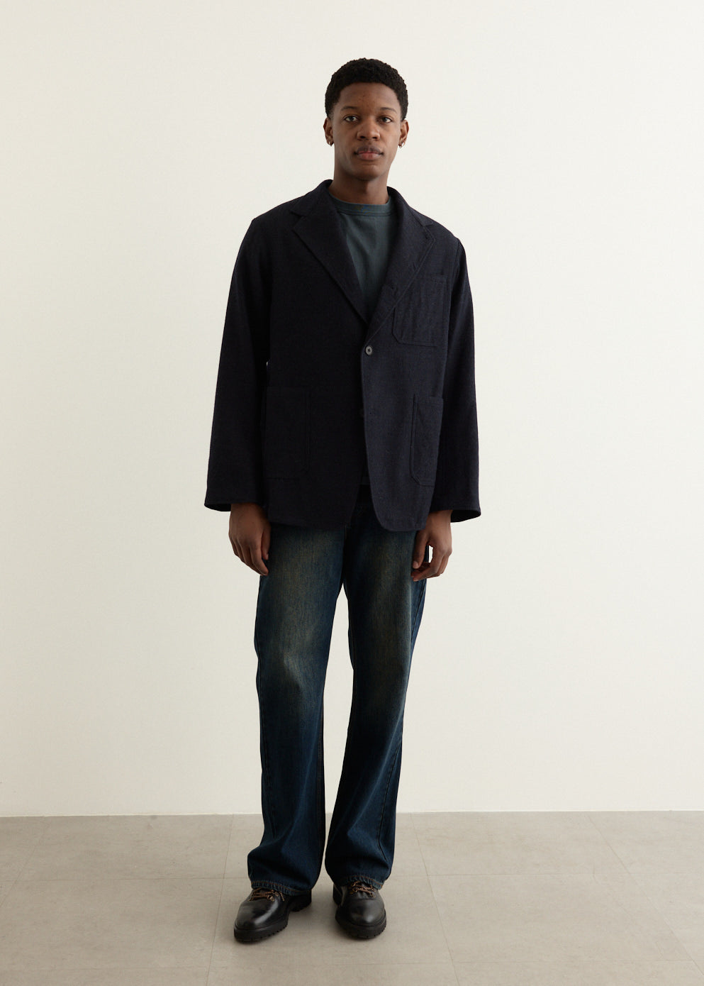 Wool Serge Square Jacket
