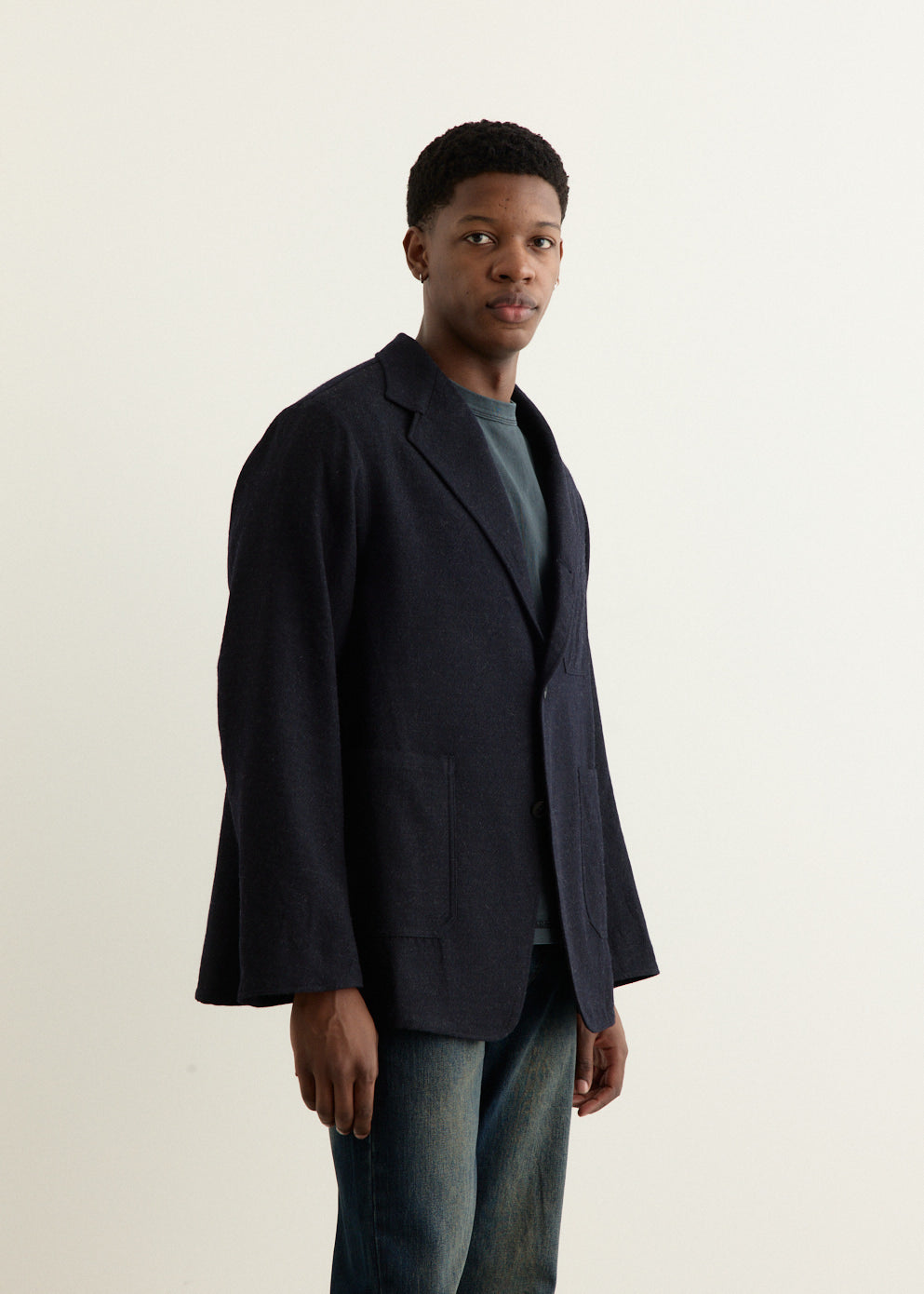Wool Serge Square Jacket