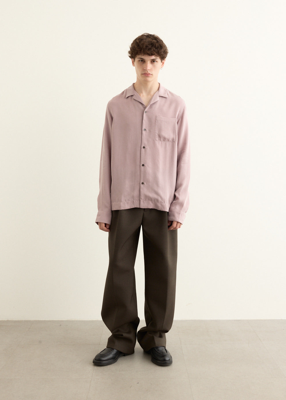 Cupro Washed Long Sleeve Shirt