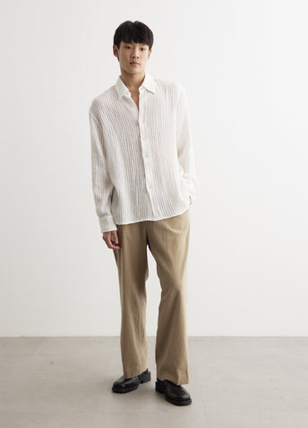 Sheer Stripe Linen Woven Shirt
