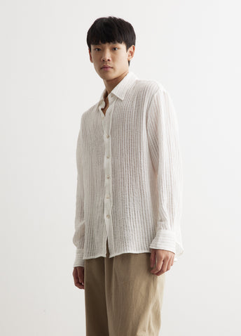 Sheer Stripe Linen Woven Shirt
