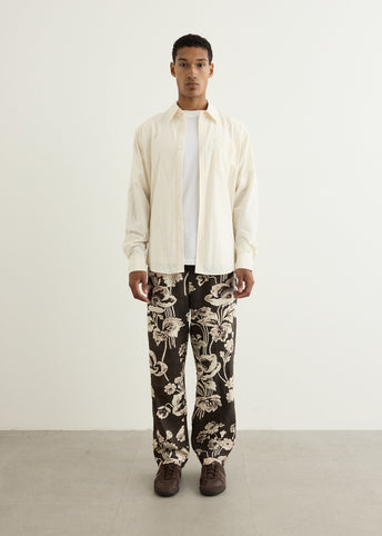 Linen Print Resort Trousers
