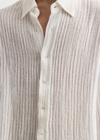 Sheer Stripe Linen Woven Shirt
