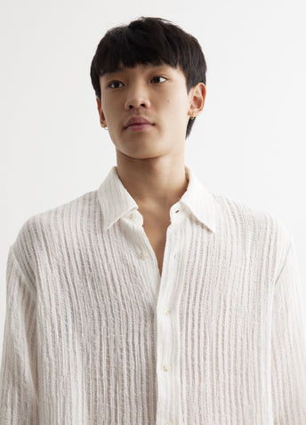Sheer Stripe Linen Woven Shirt