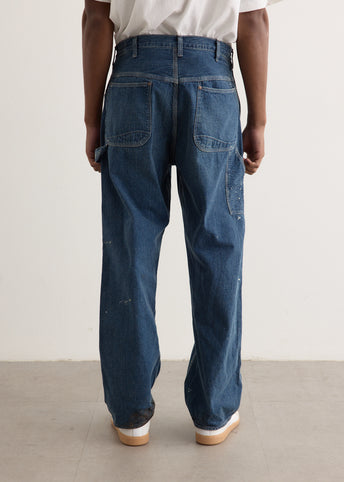 Denim Painter Pants With Paint