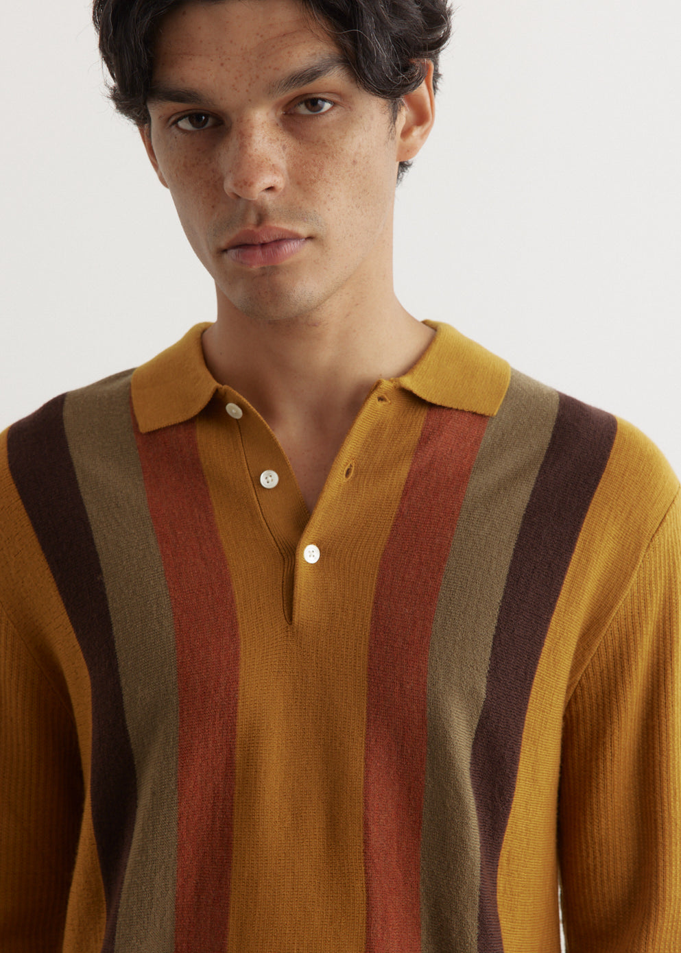 Stripe Knit Polo