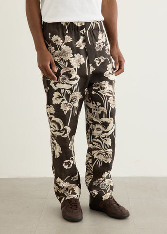Linen Print Resort Trousers