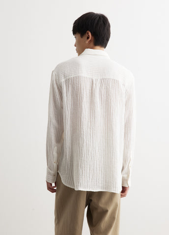 Sheer Stripe Linen Woven Shirt