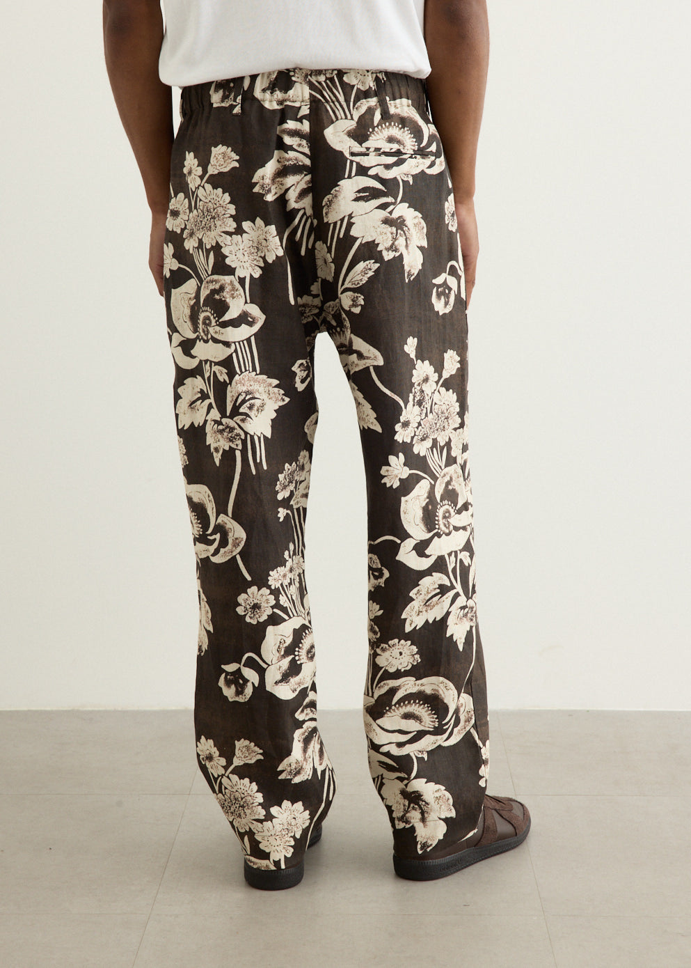 Linen Print Resort Trousers
