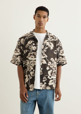Painted Peonies Bowling Shirt